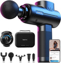 RENPHO Active+ Percussion Massage Gun - 5 Adjustable Speeds for Back, Neck, Muscle Recovery - App Controlled Guided Courses, with Carry Case for Professional Athlete, Gym and Travel,Black