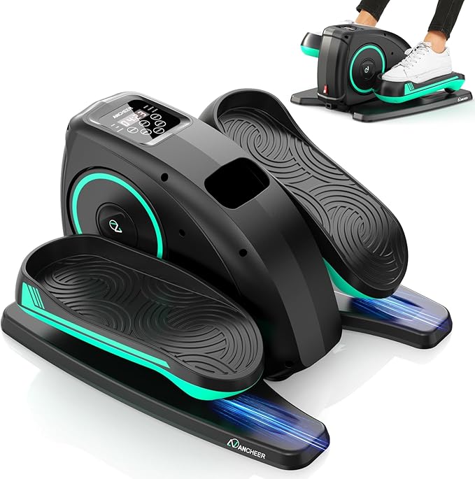 ANCHEER Under Desk Elliptical Machine, Electric Seated Pedal Exerciser, Mini Elliptical Machines, LCD Display Monitor, Portable Quiet Elliptical Machine, Leg Exerciser for Home