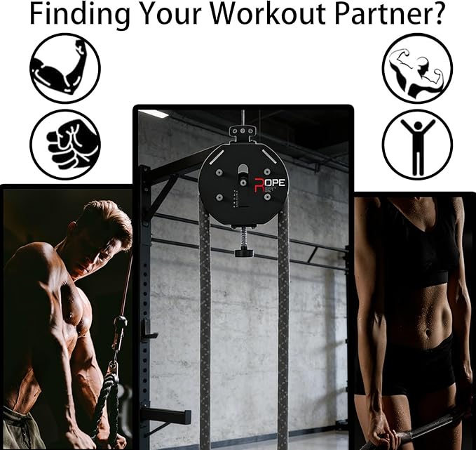 Resistance Trainer Machine for Full Body Workout, Featuring a Suspension Endless Rope Pulley Device, Home Gym Equipment for Arms, Back, and Grip