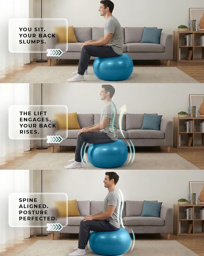 Trideer Exercise Ball for Physical Therapy & Workout - Swiss Ball for Core Strength & Balance