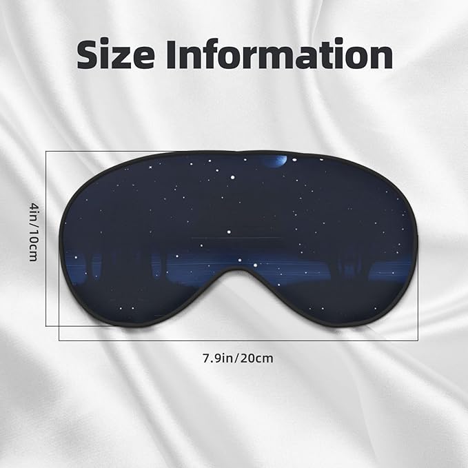 Dark Blue Night View Head-Mounted Double-Sided Light-Blocking Sleeping Eye mask to Protect Eyes and Relieve Eye Fatigue