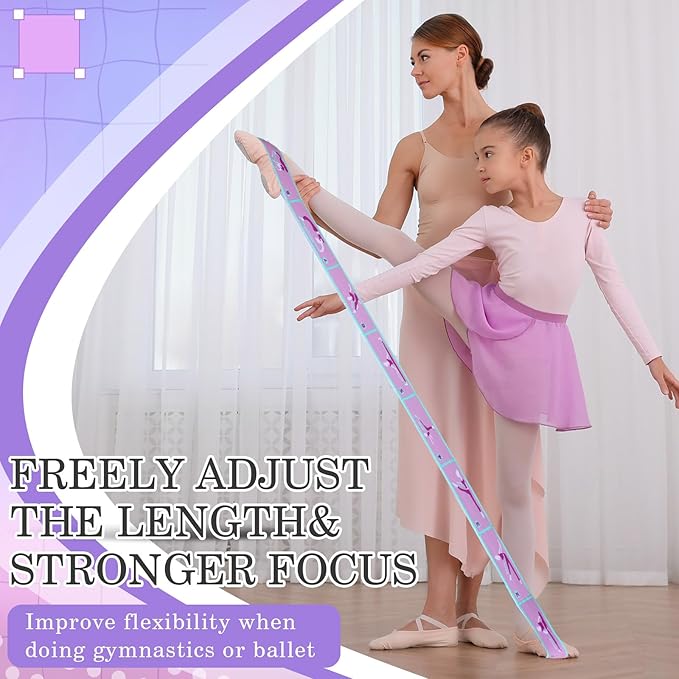 Stretch Strap for Kids Elastic Gymnastic Stretching Ballet Dance Band with 8 Loops Adjustable Exercise Training Resistance Strap for Children Stuff Pilates Latin Yoga Equipment