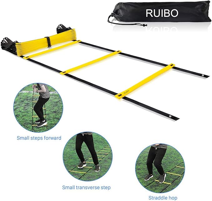 Agility Ladder Speed Training Equipment/Speed Ladders for Football, Soccer & Other Sports - 20 Feet Length 12 Adjustable Rungs