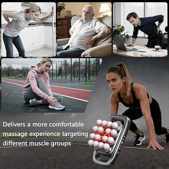 16 Heads Massage Gun Set, Body Massage for Back, Shoulders, Neck, Legs, Foot, Massage Gun deep Tissue Pain Relief, Percussion Massager with 3 Modes & 30 Intensity Levels, Gifts for Mom and Dad