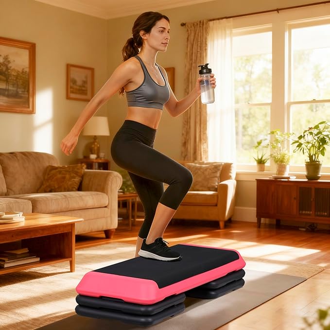 HomGarden 28.15" & 43" Adjustable Workout Aerobic Stepper in Fitness & Exercise Step Platform Trainer Stepper