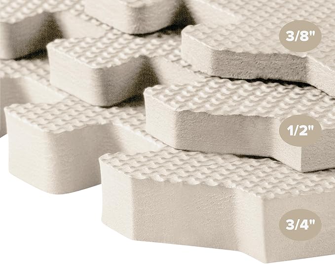 We Sell Mats 3/8" Thick Multipurpose EVA Foam Exercise Floor Mat, Interlocking Tiles, Anti-Fatigue for Home or Gym