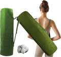 Cotton yoga mat bag with Pockets and Adjustable Strap - Full Zip Cargo Yoga Mat Carrier Bag - Bag for 1/4" 1/3" Thick Yoga Mat