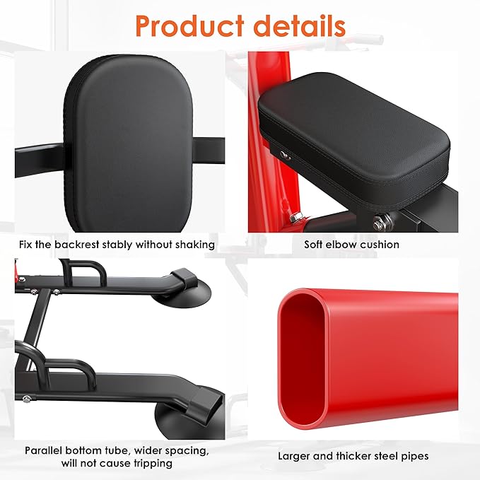 SogesPower Power Tower Pull Up Bar Station, Adjustable Height Pull Up Bar Stand for Home Gym, Multi-Function Pull Up Dip Station Dip Bar Strength Training Workout Equipment