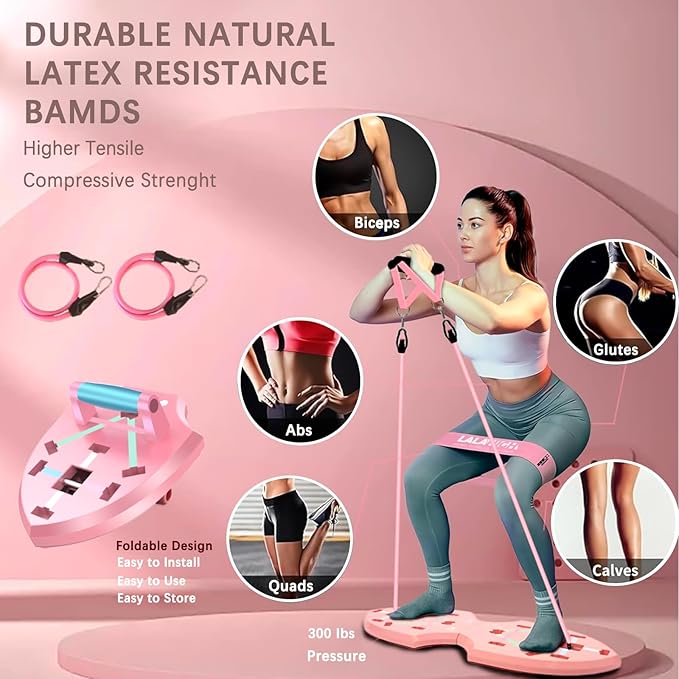 LALAHIGH Push Up Board,36 in 1 Home Gym Equipment with Ab Roller Wheel & Resistance Bands, Portable Foldable Workout Board for Full Body Strength Training Men Women,Gift for Boyfriend