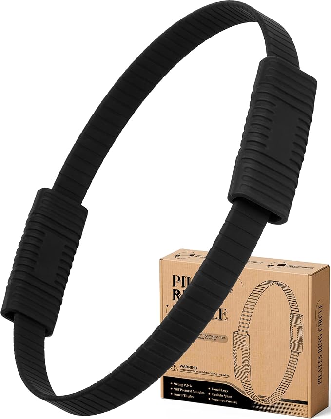 Pilates Ring, Silicone Magic Pilates Rings, Lightweight & Durable Flexible Fitness Circle Exercise Equipment for Toning Arms, Thighs,Legs, Core,Yoga & Physical Therapy