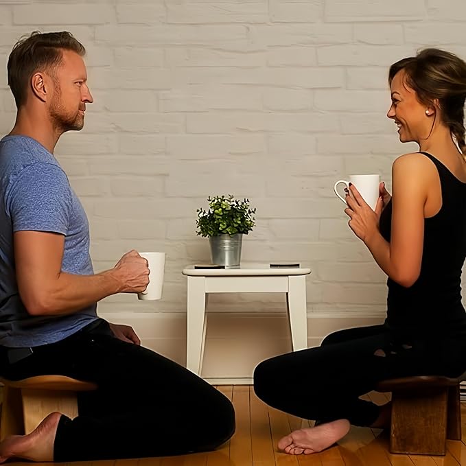 Solid Wood Ergonomic Kneeling Stool. Suitable for Temple Ceremonies, Tea Ceremonies, Meditation, Yoga, as Well as Home Fitness Assistance Chair (S# is Suitable for Height up to 160CM(63 in)