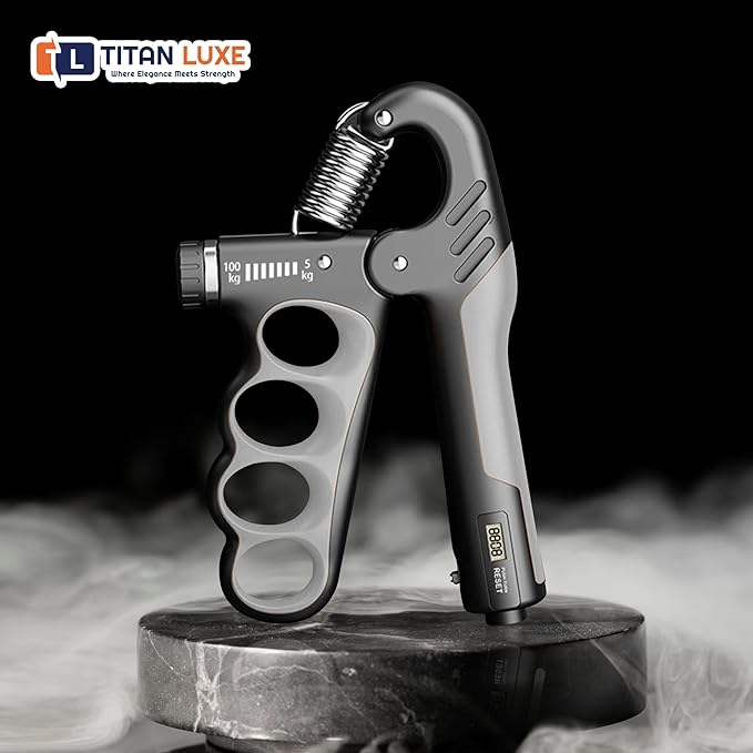 Grip Strength Trainer – Adjustable Resistance Hand Grip Strengthener (11-220 Lbs/5-100KG) with Auto Electronic Counter | Forearm & Finger Exerciser for Athletes, Musicians, Injury Recovery