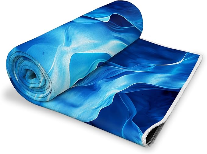Yoga Mat Towel,Hot Yoga Towel High-Definition Pattern,Machine Washable with Ultra-Absorbent Yoga Towels for Hot Yoga Non Slip for Fitness,Exercise,Pilates,72 x 27 in,Ink Wash