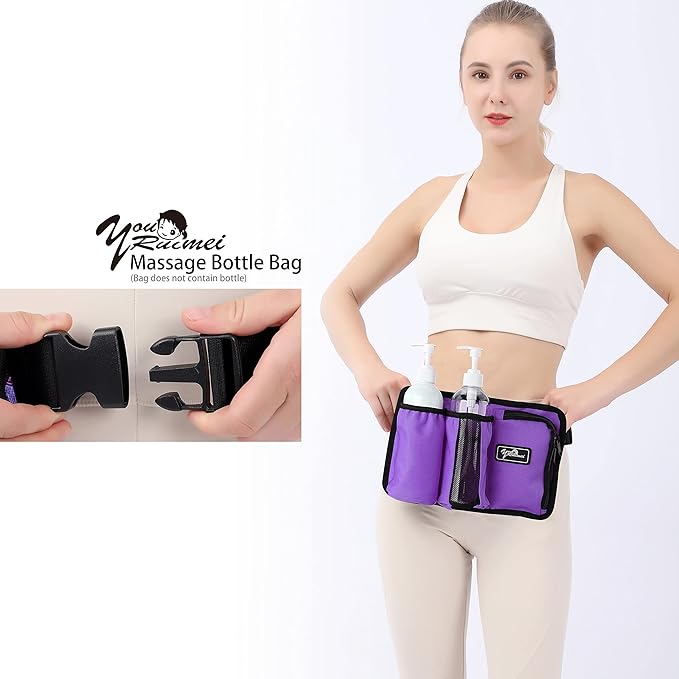 Massage Bottle Bag Massage Oil Bag Massage Therapist Holster Massage Lotion Holster Massage Oil Holster (YR3kd-Purple