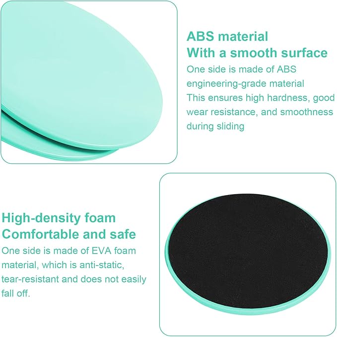 17.5cm/6.89In Round Core Sliders for Working Out,Set of 4 Exercise Core Pilates Sliders,Floor Foot Slider for Exercise 2 Color