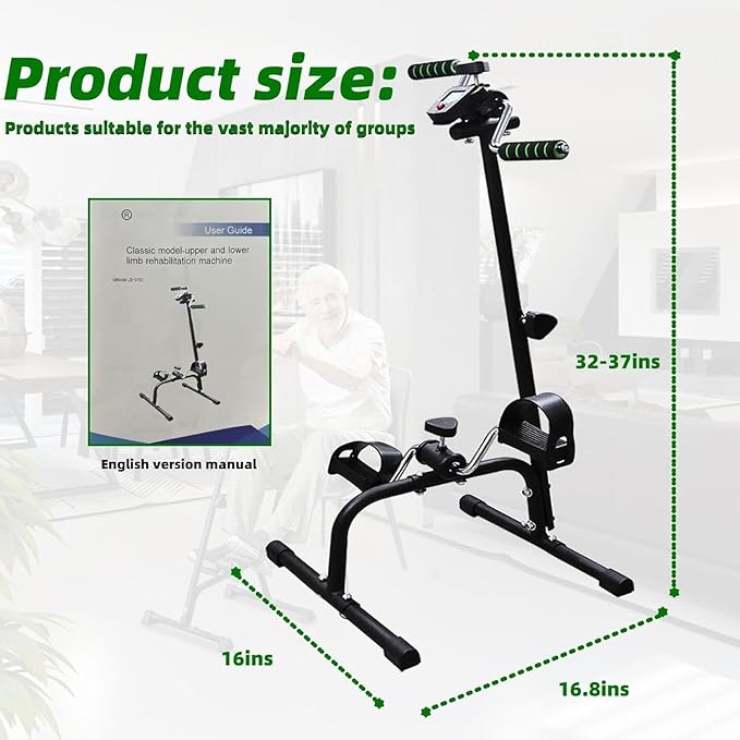 Pedal Exerciser Bike for Seniors Hand Arm Leg and Knee Stroke Recovery Equipment for Seniors fit for Full Body Great Gift for Elderly RehabWorkout