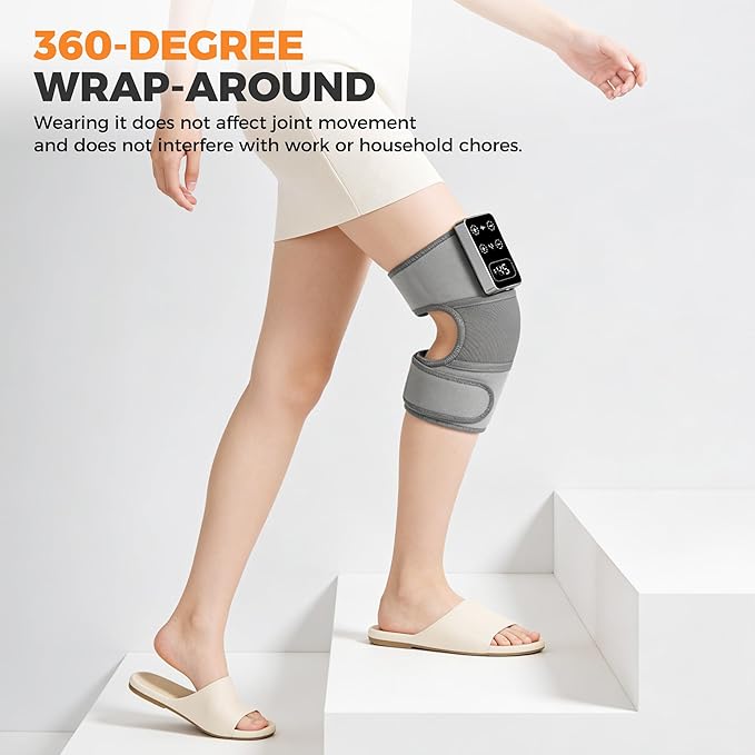 YAZHI Cordless Knee Massager for Pain Relief – Electric Heated Knee Brace, 5 Heat Levels & 3 Massage Modes, Gifts for Men and Women 2pack