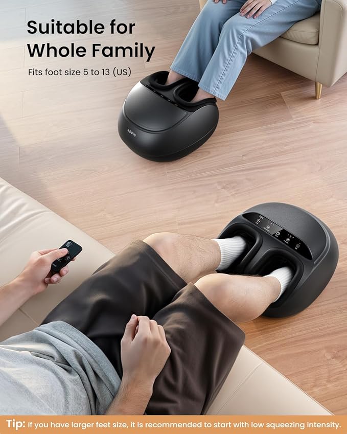 RENPHO Foot Massager Machine with Heat, Shiatsu Foot Massager for Plantar Fasciitis, Birthday Gifts for Women, Cordless Control, FSA Eligible HSA Store Eligible, Up to Size 13
