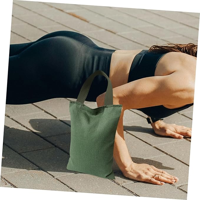 POPETPOP 2kg Weighted Sandbag with Handle for Yoga and Fitness Fillable Canvas Leg Bag for Strength Training and Exercise for Dance and Balance Workouts