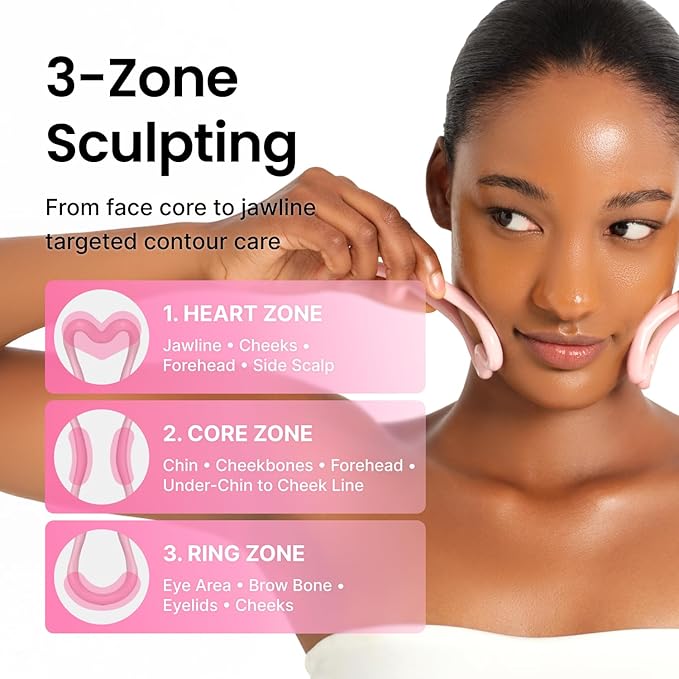 BEAUTY CoreSet Sculpt Ceramic Gua Sha Tool, Facial Sculpting Massager for V-Line, Jawline & Double Chin, Lymphatic Drainage, Scalp & Body Massage Tool with Pouch (1 ea)