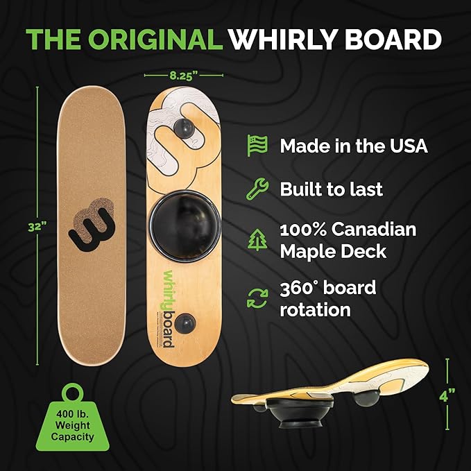 Whirly Board Agility and Balance Board Trainer with Stabilizing Ring - Balance Board Sports Trainer for Kids and Adults