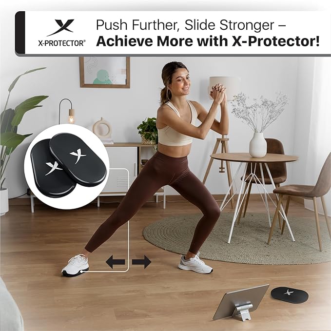X-Protector Sliders for Working Out - 2 PCS - Double-Sided Exercise Sliders for Hard & Carpeted Floors - Gliders for Exercising!