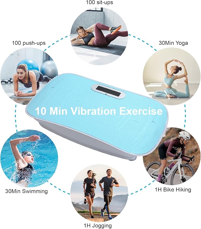 Full Body Vibration Platform Crazy Fitness Massage 10-Frequency Weight Loss & Fat Burner Shaking Machine for Unisex