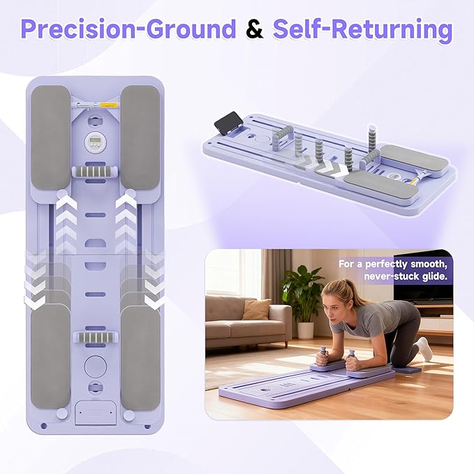 COSIEST Pilates Board for Home Use, Foldable Pilates Reformer Set with Resistance Bands, All-in-One Professional Workout Fitness Equipment for Core, Abs, Glutes, Legs, Butt, Arms Toning