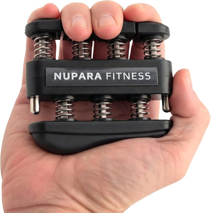 Grip Strength Trainer - Hand Strengthening Device, Forearm Strengthener, and Finger Trainer. Hand Gripper Strengthener and Guitar Finger Exerciser.