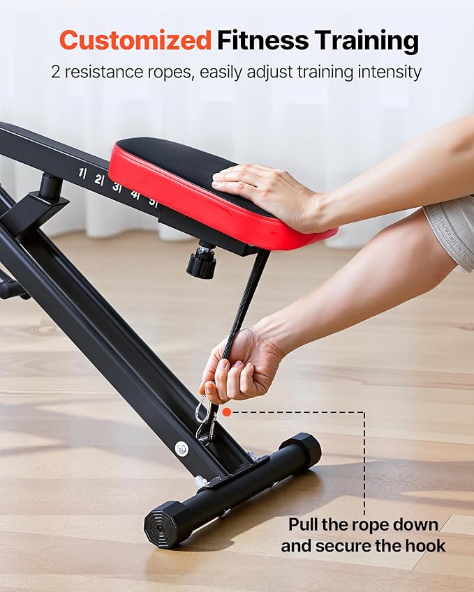 VEVOR Squat Machine, Deep Squat Rowing Machine for Home, Easy Setup & Foldable Exercise Equipment, Glute Trainer Machine with 2/3 High-Strength Resistance Bands, Glutes & Leg Home Workout Machine