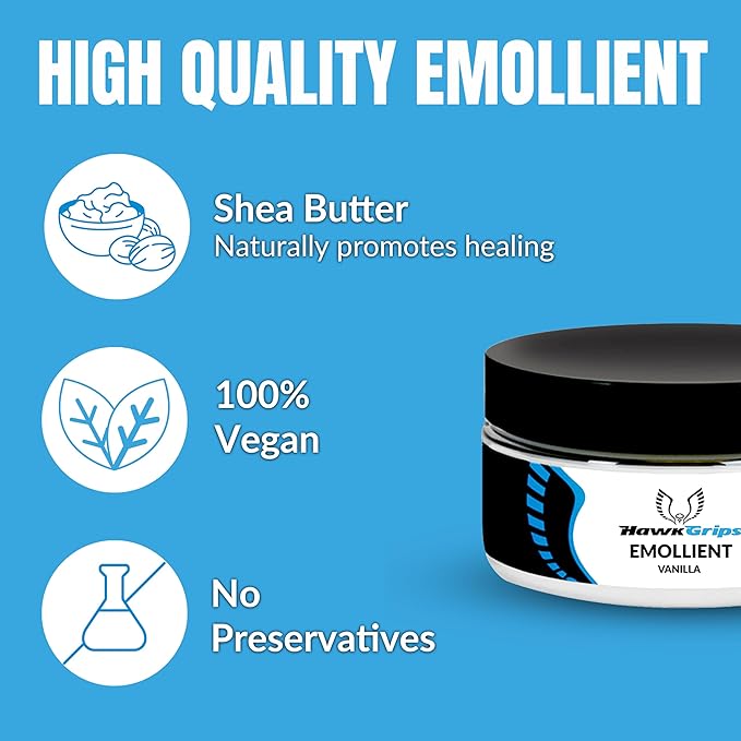 HawkGrips 8oz Massage Emollient, Vanilla, Emollient for IASTM and Massage, Soft Tissue Mobilization & Lubrication for Massage Therapy, Shea Butter, Oil Based, Vegan, Cream Alternative, Pack of 1