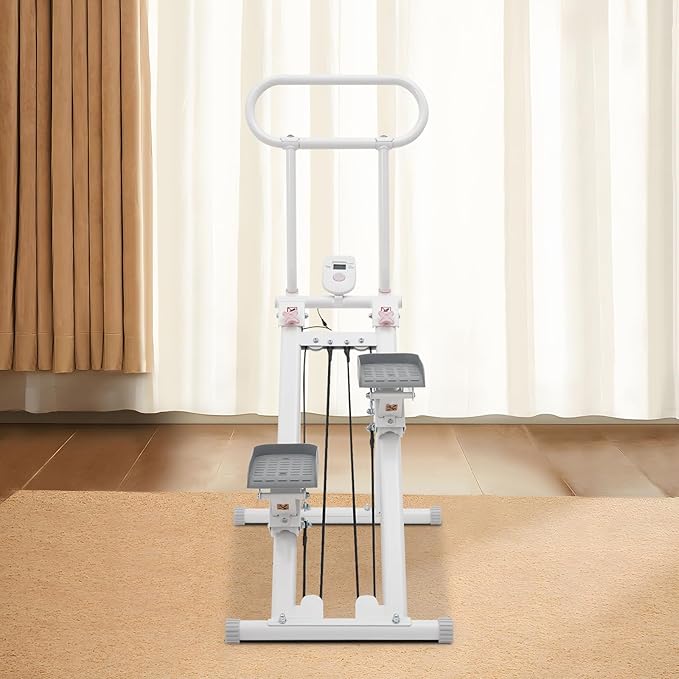 Stair Stepper for Home Gym, Folding Vertical Climber Cardio Exercise Machine Machine, Cardio Exercise Climber with Adjustable Handlebar, Stair Climber for Full Body Workout for Women & Men