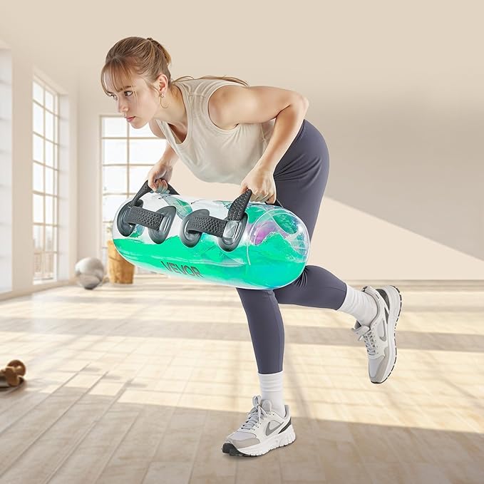 VEVOR Water Weights Aqua Bag, Large Aqua Bags for Workout, Adjustable Portable Stability Fitness & Full Body Exercise Equipment, for Strength Core and Balance Training, Home Gym Exercise, Clear