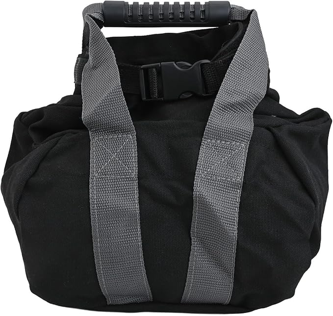 Adjustable Canvas Kettlebell Sandbag with Handle for Fitness, Home Training, Yoga – 0 to 35 lbs Weighted Workout Bag, Storage for Strength and Exercises
