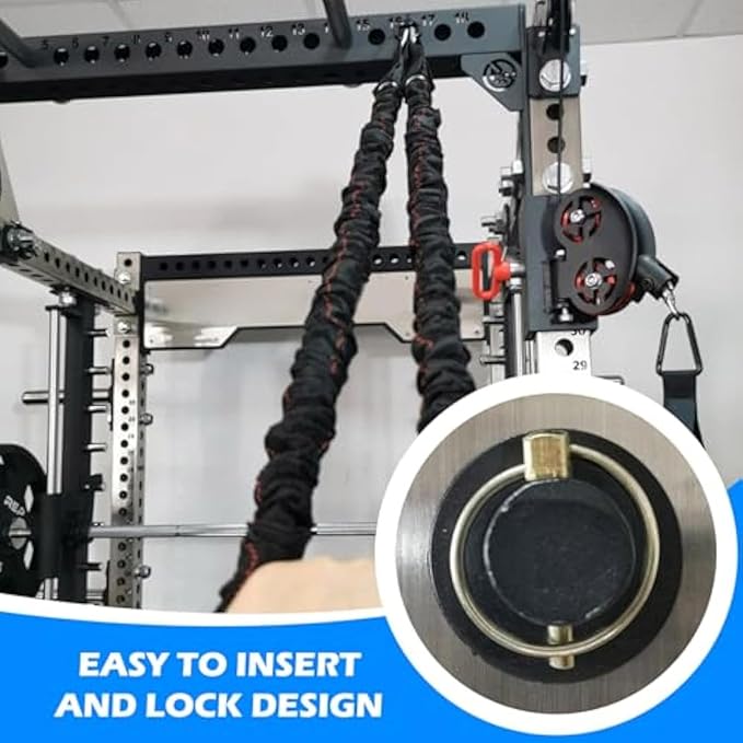 RSBFER Squat Rack Attachments – Quick Install 3x3 Power Cage Accessories with 1" Hole, Home Gym Fitness Equipment for Resistance Bands & Strength Training (Pair)