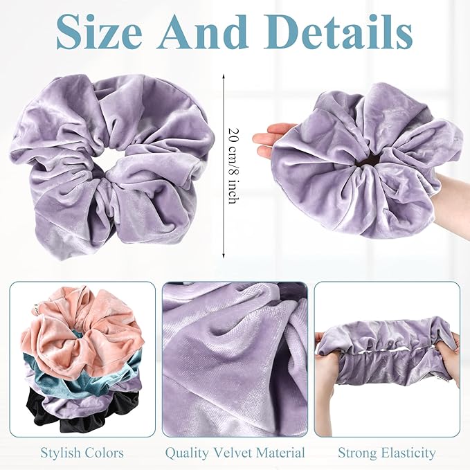 4 Pack Yoga Mat Scrunchie Elastic Strap Band - Durable & Stretchable Fabric - Fits All Standard Yoga Mats