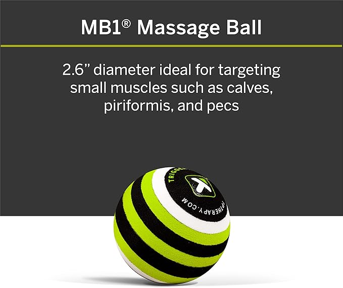 TriggerPoint Grid Original Foam Roller Black 13" + MB1 Massage Ball for Healthy Body Muscle Massage