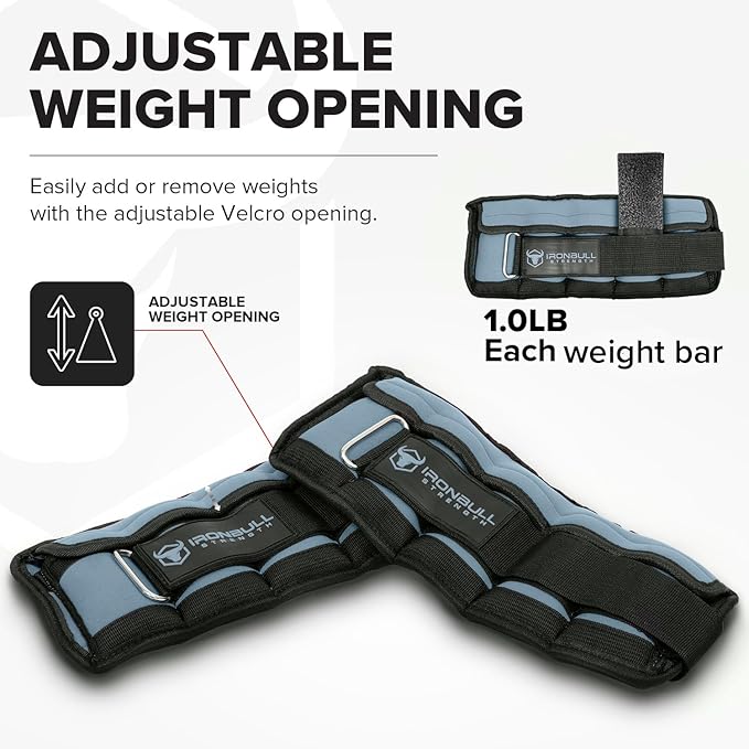 Adjustable Ankle Weights (10lbs/Pair) - Weighted Ankle Weight for Walking, Gym and Exercise - 2, 4, 6, 8, 10 LB Leg Weight Set with Straps for Women and Men - 1-5 lbs Each Ankle Adjustable for Weight Lifting