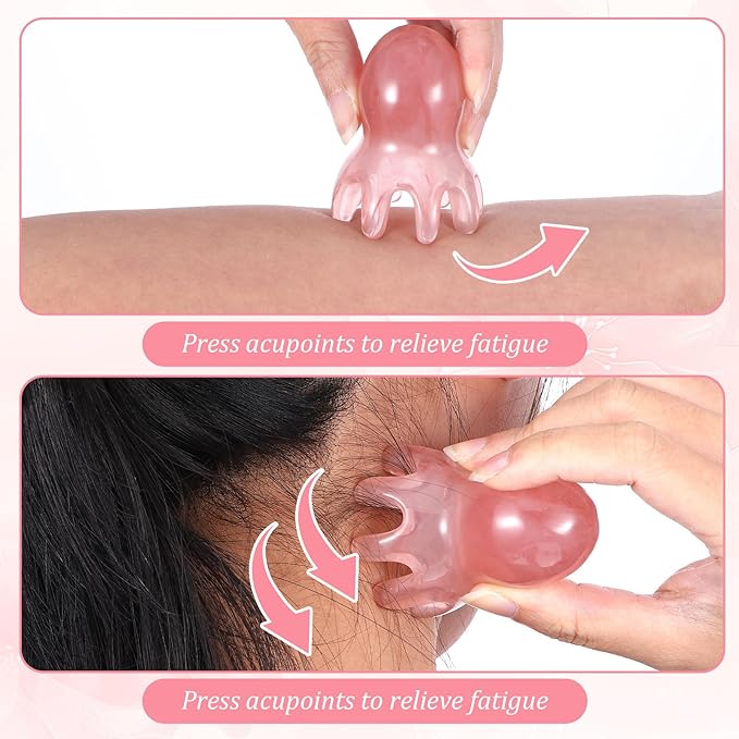 Head Massager Tool Scalp Comb, 2 Pcs Head Massager Comb and 1 Pcs Six Claw Manual Hair Scalp Massagers Gua Sha Tool Resin Hair SPA Acupressure Tools for Mother‘ Day Birthday Gifts