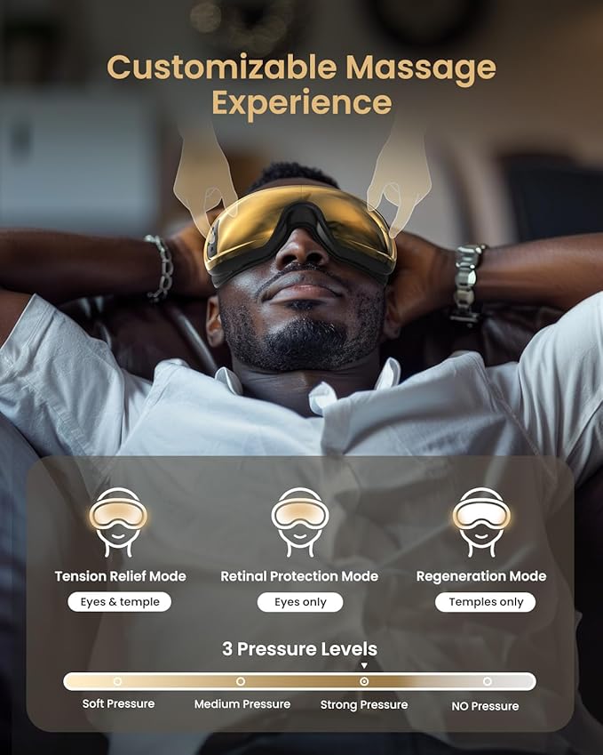 RENPHO Eyeris 3 Eye Massager with Heat and Cooling, Voice Control, Migraine Relief Eye Mask for Migraines, Eye Care with DIY Massage, Reduce Dry Eyes