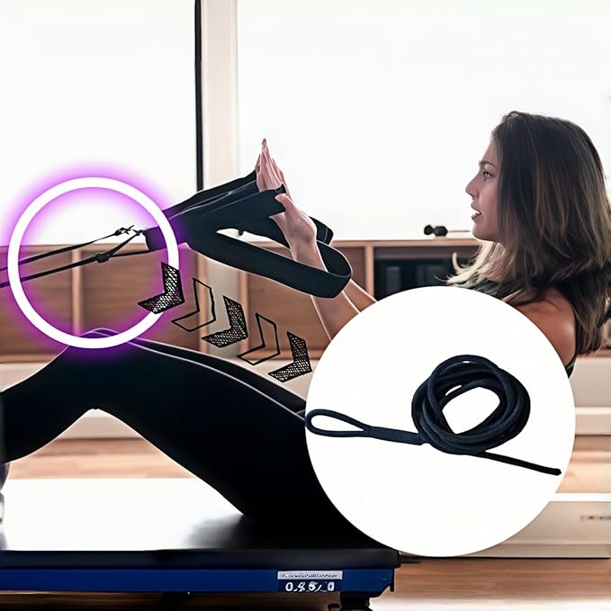2-Pack Pilates Reformer Ropes Replacement Strap, Pilates Straps for Reformer Machine, Durable Yoga Fitness Equipment Accessory for Home Studio Use