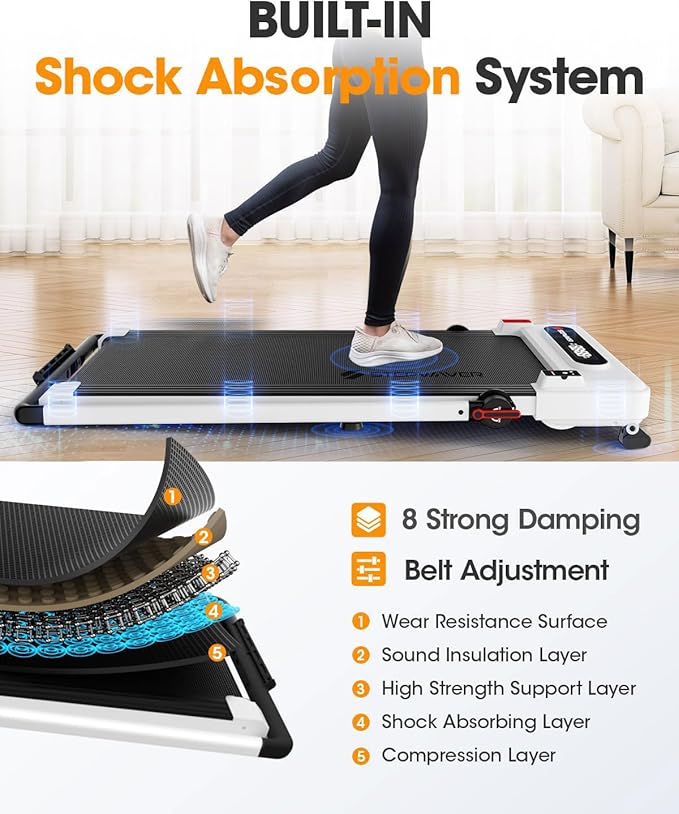 2.5HP Walking Pad with Incline 330lbs, 3 in 1 Walking Pad Treadmill 5-Level Big LED, Under Desk Treadmill for Home,Hike/Jog/Run,Portable,Small, with Remote Control,Assembly Free,Wider Belt