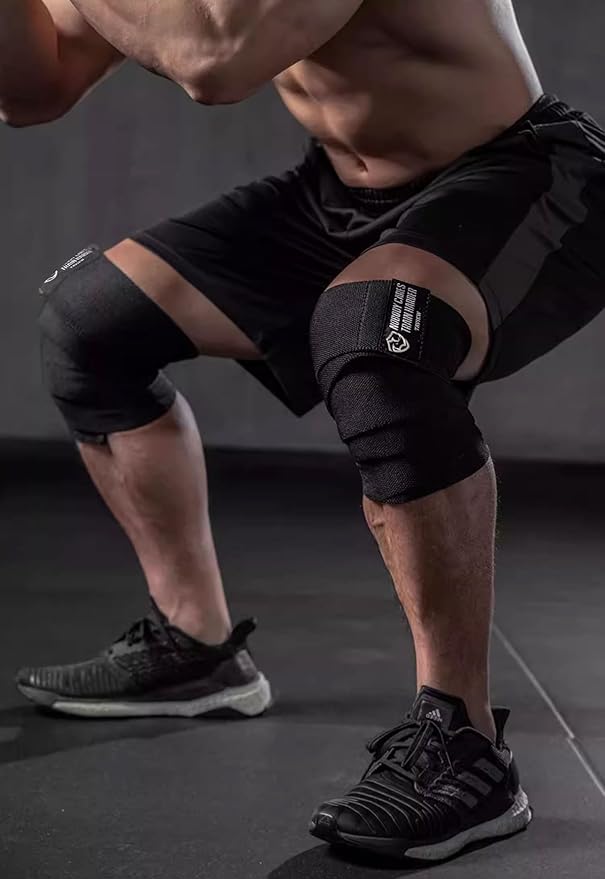 TAVIEW Knee Wraps (1 Pair), Knee Support for Squats, Weightlifting, Powerlifting, Leg Press, and Cross Training - Flexible 72 inch for Men & Women