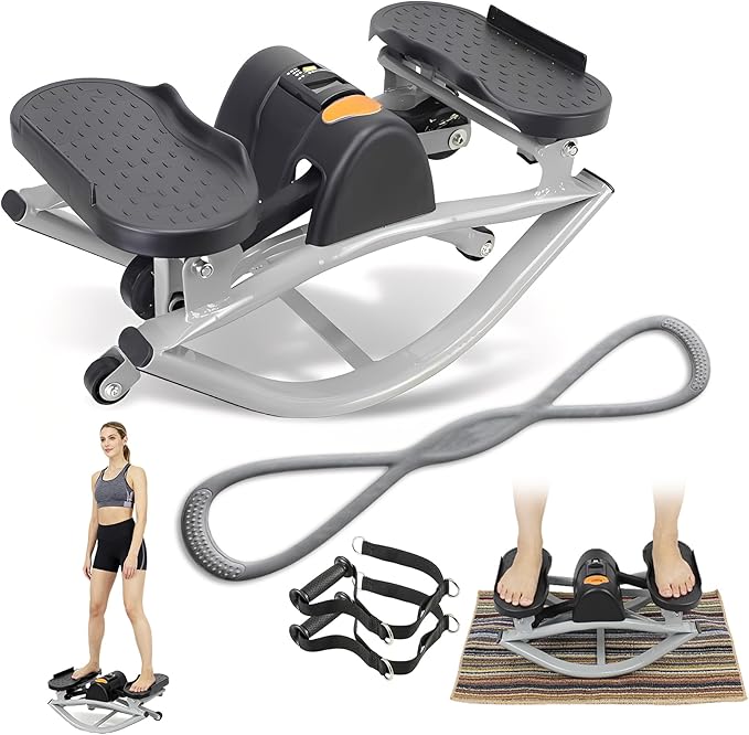 Rock Stepper Side to Side, 2026 Lateral Rocking Fitness Stepper, Low-Impact Home Workout Machine for Knees & Joints, Compact Portable Rocking Stepper with LCD to Track Time Steps Calories