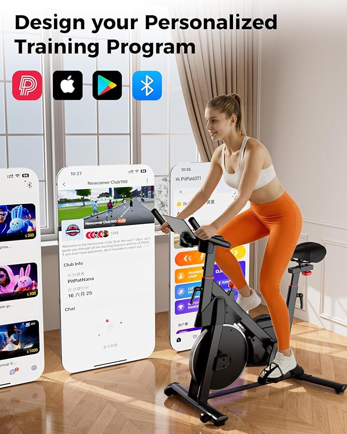 SupeRun Magnetic Exercise Bike for Home, Stationary Bikes Indoor Cycling with 32-Level Resistance, Adjustable for Users 5'1" to 5'11" & 300lbs Capacity