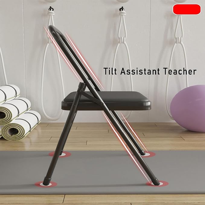 Yoga Chair,Gymnasium Auxiliary Equipment Home,Metal Pilates Assist,for Indoor and Outdoor Studio(Yellow)