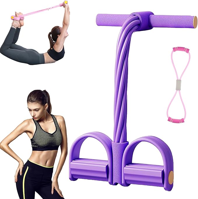8 Tube Pedal Resistance Device, Detachable and Adjustable Pedal Resistance Device, 21 Fitness Resistance Bands, Stretching Workout Fitness Bands