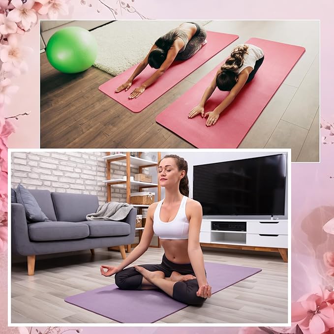 Timgle 6 Pcs 10mm Thick Yoga Mat Bulk, 68 x 24 Inches, Anti-slip Tear-resistant Exercise Mat Adult Kids Gym Mats for Fitness, Stretching, Workout and Studio, Outdoor Yoga, Pilates