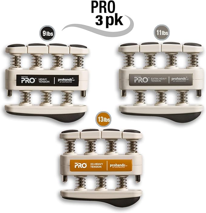 Prohands PRO Hand Exerciser, Finger Exerciser (Hand Grip Strengthener), Spring-Loaded, Finger-Piston System, Isolate and Exercise Each Finger