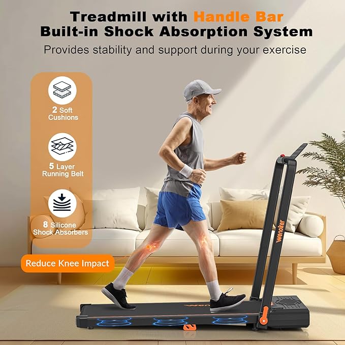 Walking Pad Treadmill, Under Desk Treadmill, Portable Treadmill for Home Office, Compact Quiet Desk Treadmill, Jogging Running Machine with Remote Control & LED Display, Installation Free